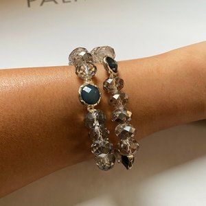 Ann Taylor LOFT Crystal & Blue Bracelets (Set of 2)